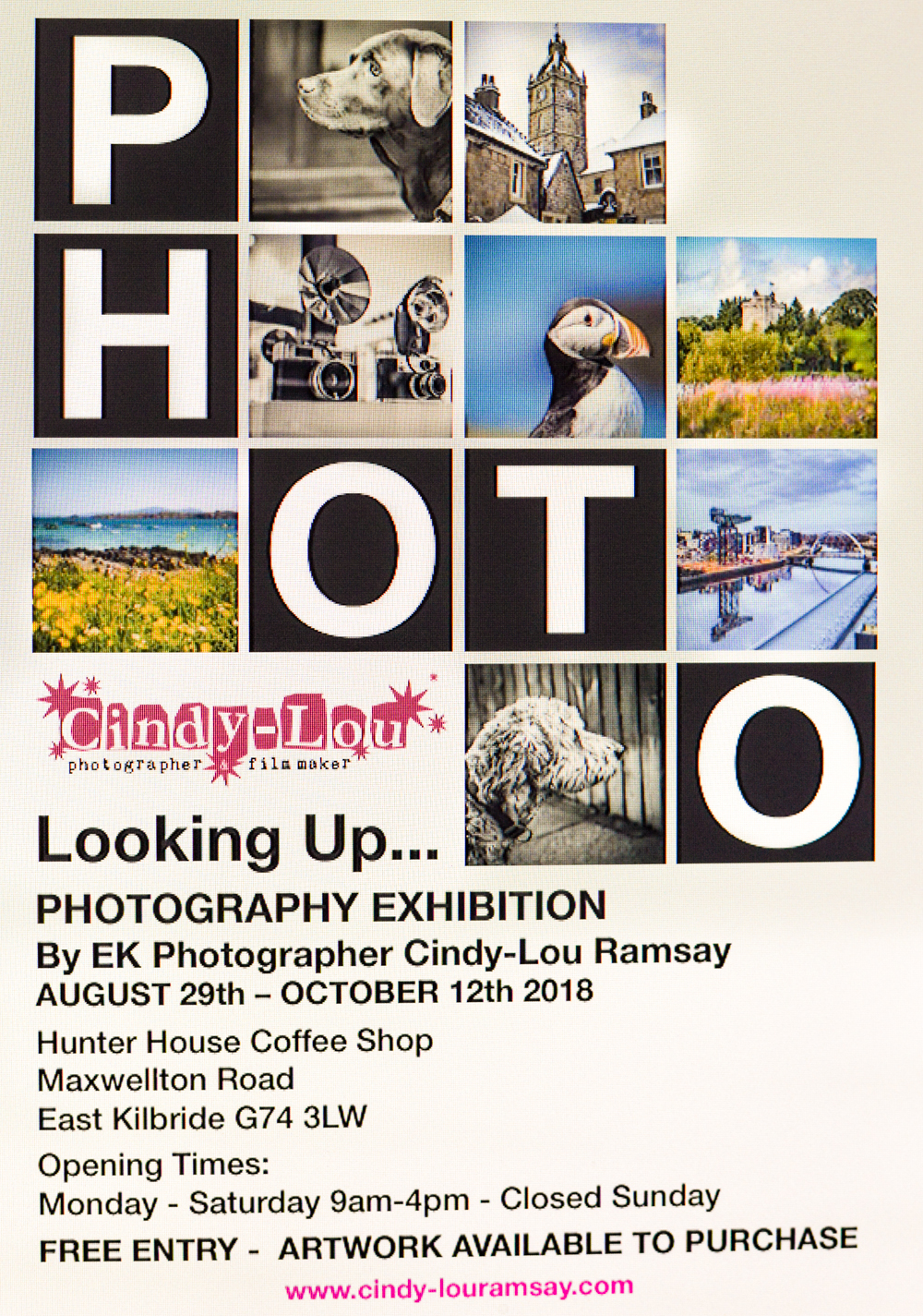 "Looking Up..." Photography Exhibition, Hunter House Coffee Shop 29th Aug-12th October